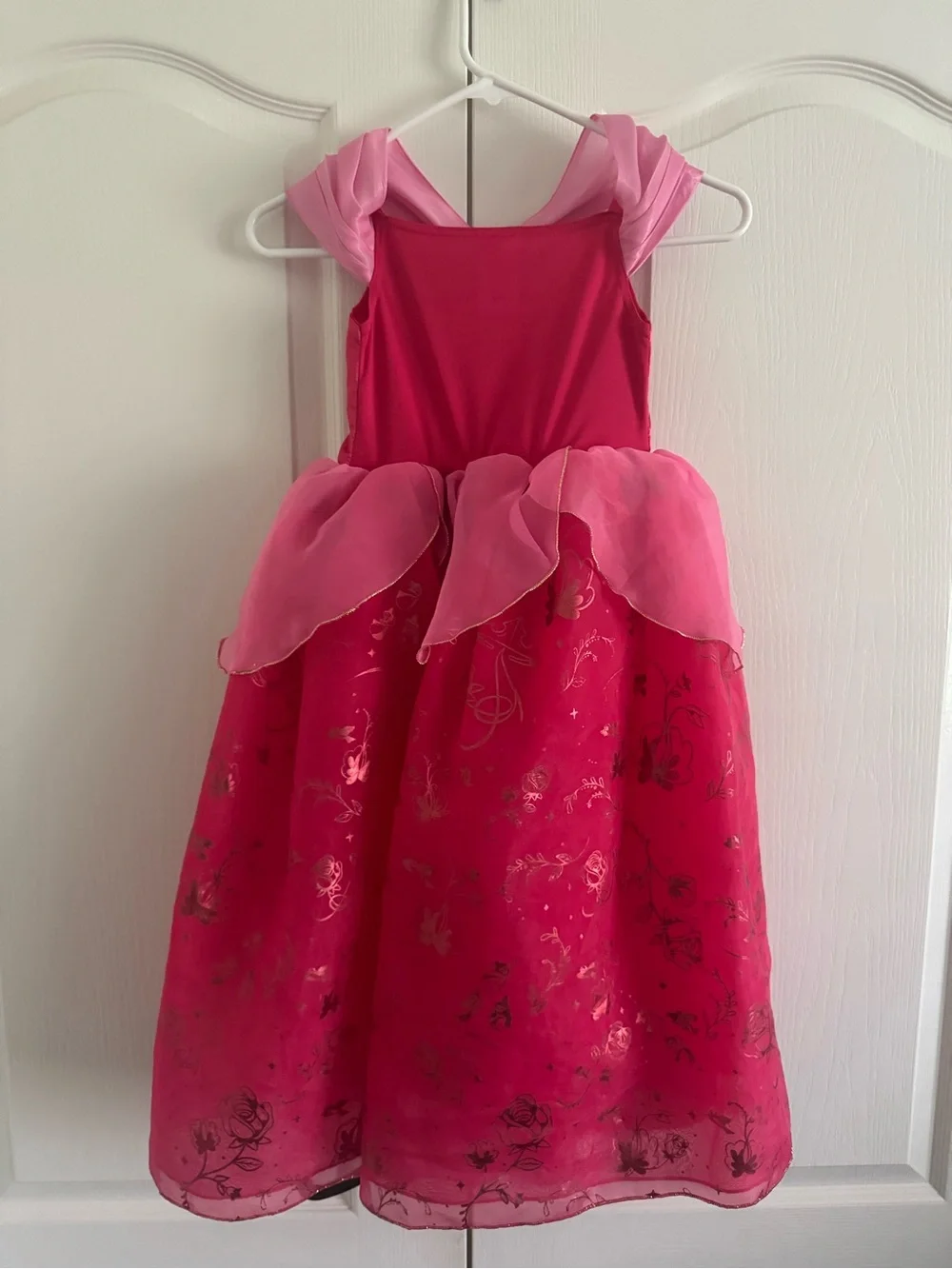 Disney Aurora Hot Pink and Light Pink Princess Costume Dress with Gold Trim